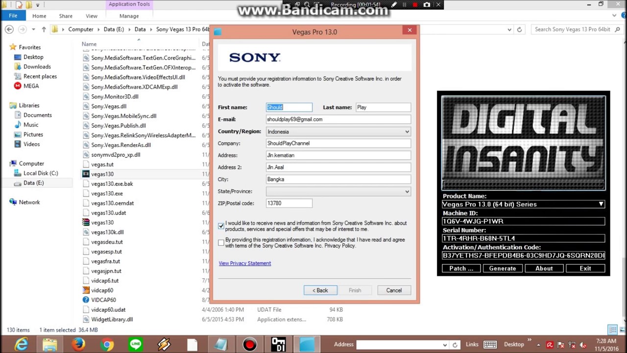 Serial Number Sony Vegas Pro 13 1tr-0ycp
